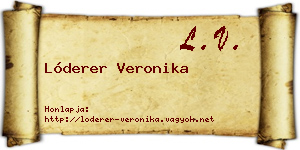 Lóderer Veronika névjegykártya