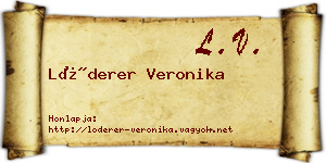 Lóderer Veronika névjegykártya